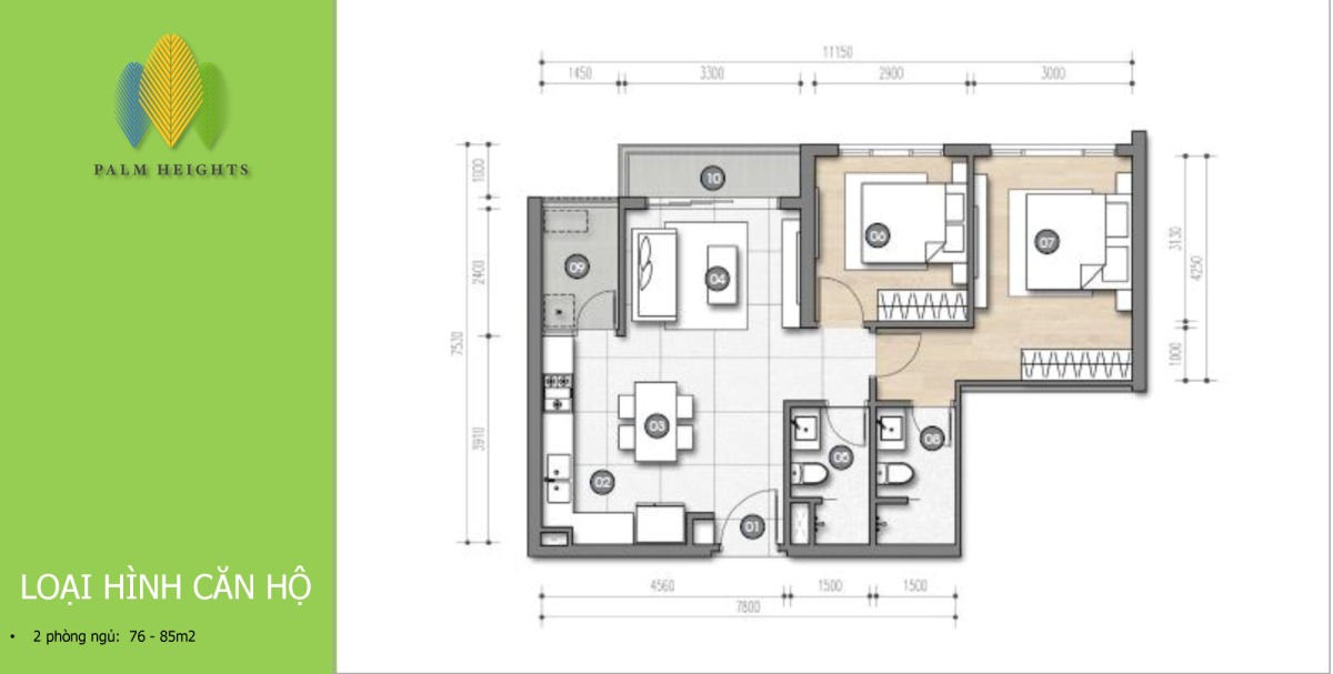 Palm Height căn hộ 76-85m2