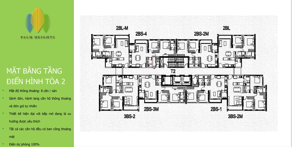 Palm heights mặt bằng tầng 2