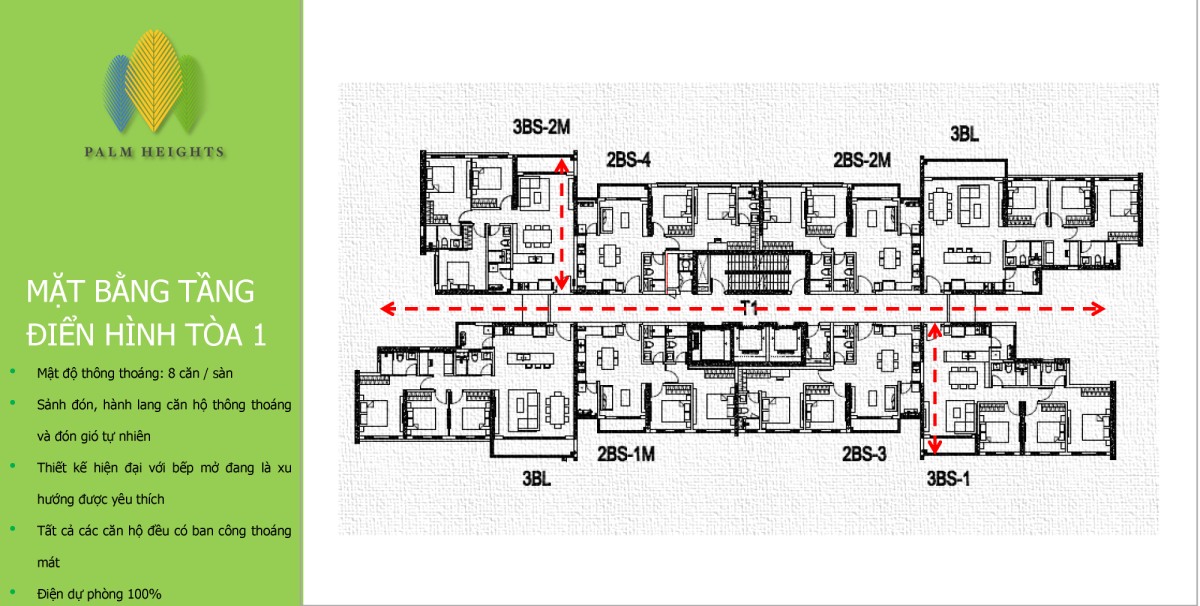 PALM HEIGHTS mặt bằng tầng 1