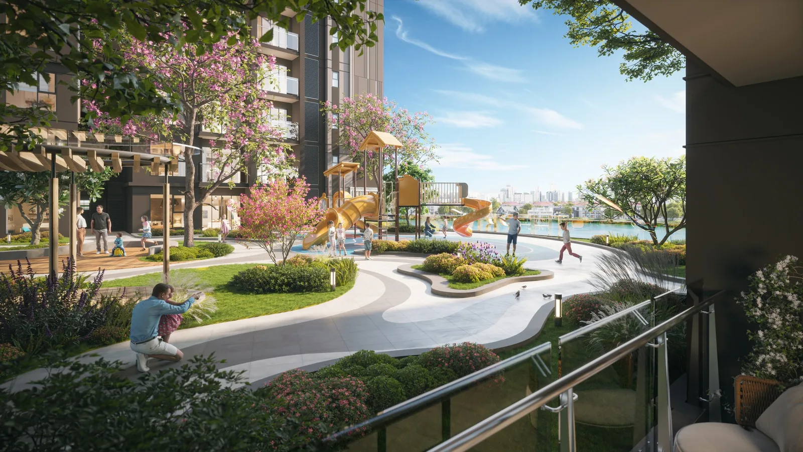 Tổ hợp vườn tiện ích tầng 4 Tháp 10 và 11 The Privé