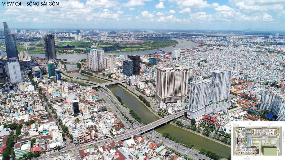 View sông Sài Gòn - nhìn ra hướng quận 4