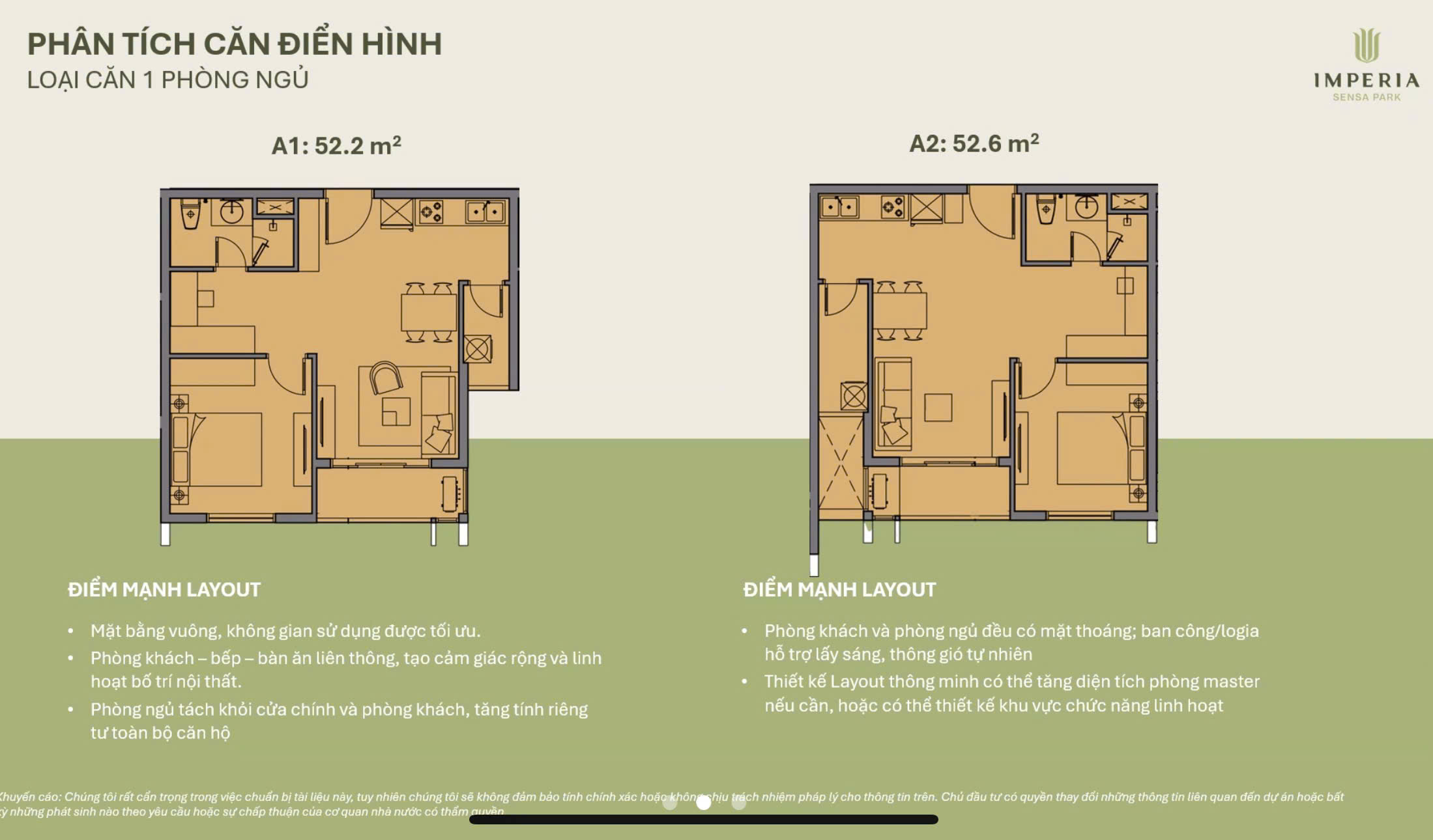 Layout Căn hộ 1 Phòng Ngủ