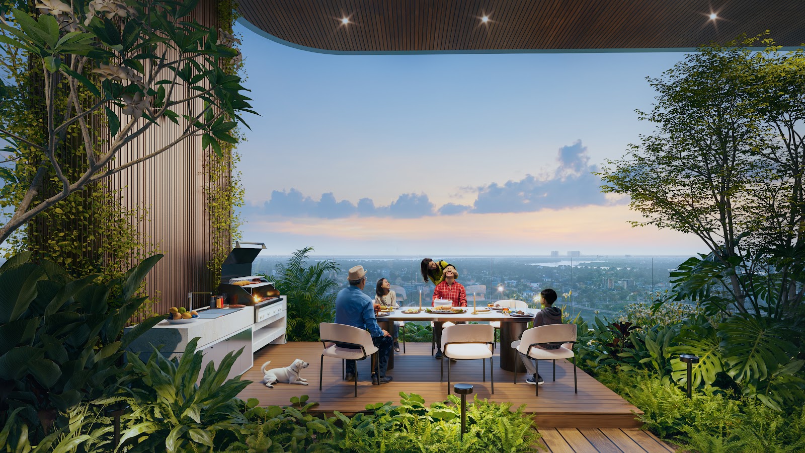 Vườn nướng BBQ trên cao view sông